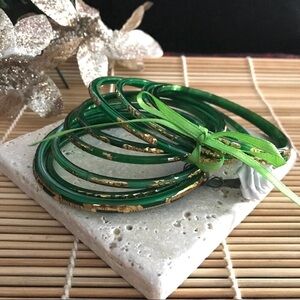 💚Green & Gold Bundle of Bracelets💛​​